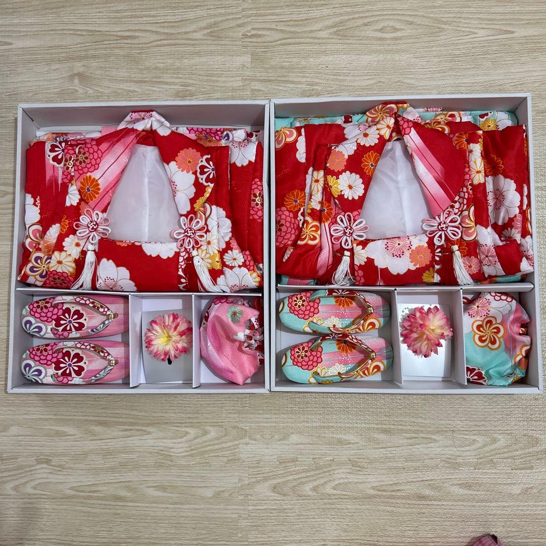 七五三　3歳女の子　双子　着物セット