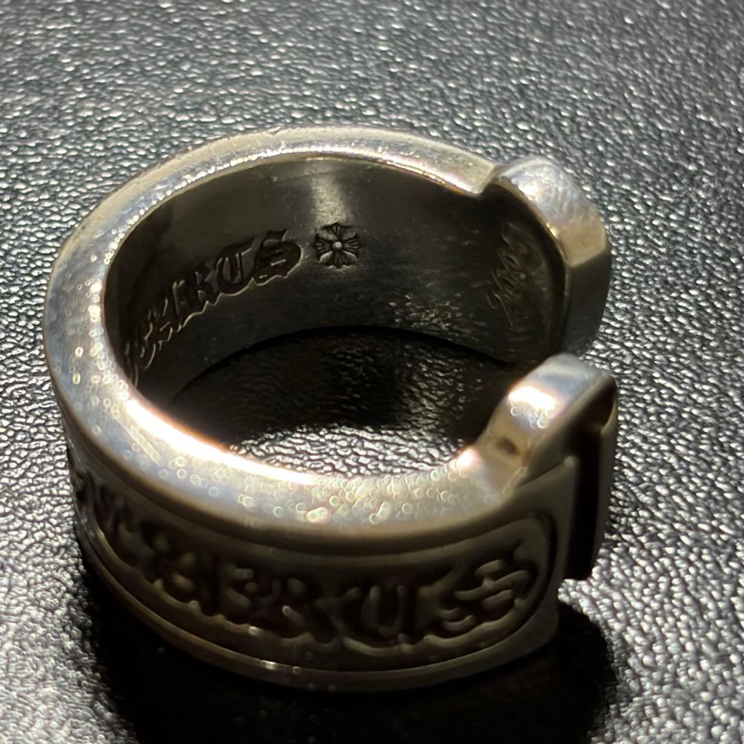 CHROME HEARTSクロムハーツ ラージスクロールラベルリング指輪20号