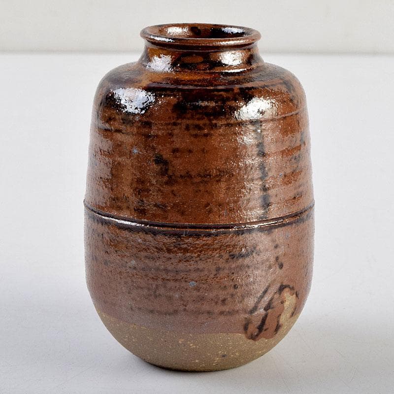 茶道具　瑞光窯造　佐々木八十二作　筒井写　瀬戸茶入　仕覆付　共箱　C　8909