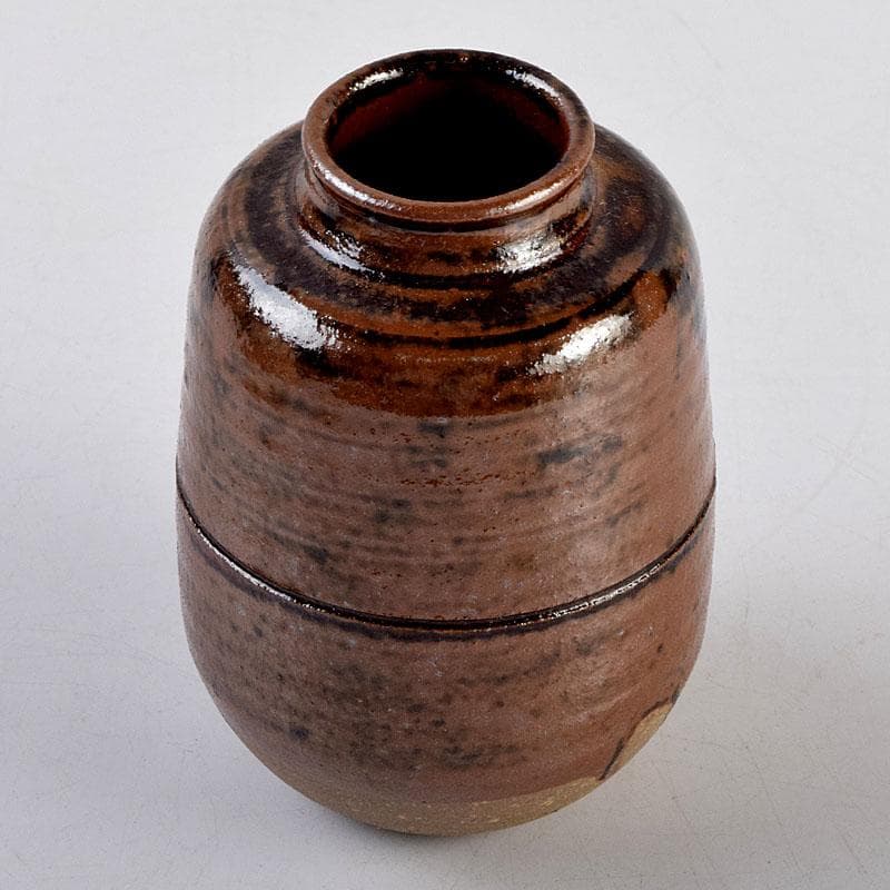 茶道具　瑞光窯造　佐々木八十二作　筒井写　瀬戸茶入　仕覆付　共箱　C　8909