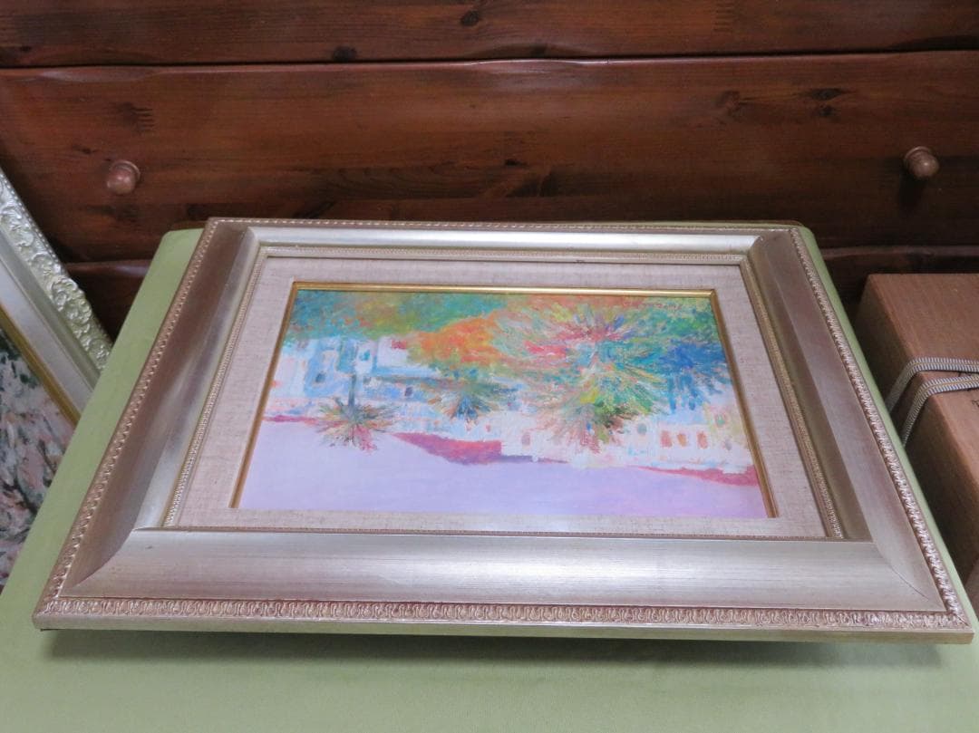 ◆ 畑中克仁　「ギリシャ（ミコノス島）」　油彩F4号　 真作保証 ◆