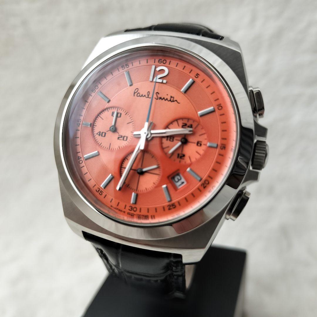 【新品ベルト交換済み!!】ポールスミス ☆ 腕時計 クロノグラフ レザーベルト