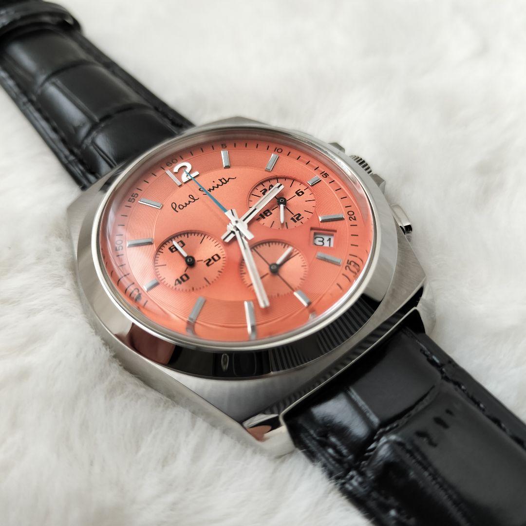 【新品ベルト交換済み!!】ポールスミス ☆ 腕時計 クロノグラフ レザーベルト
