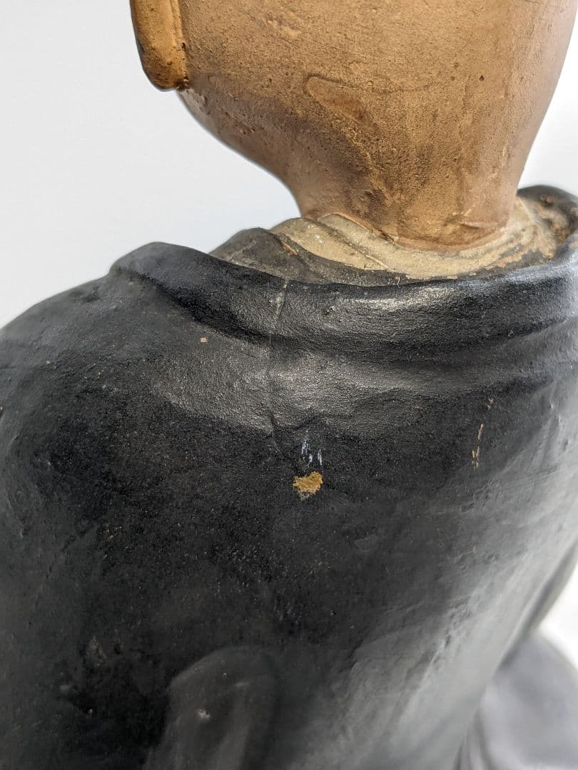 英昌堂泰山 京焼 千利休像 共箱合布 清水焼 陶器人形 置物 彩色陶器 千宗易