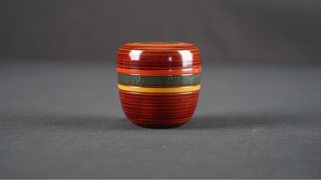 和田瑾斎 独楽塗 中棗 共箱 茶道具 本物保証