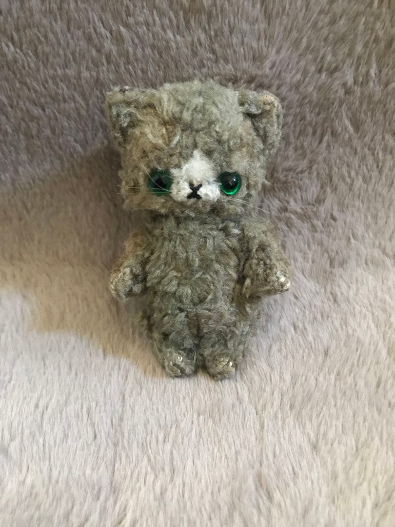 テディベア　加茂美智子　グレー　猫　ぬいぐるみ　テディベア 作家　kamo