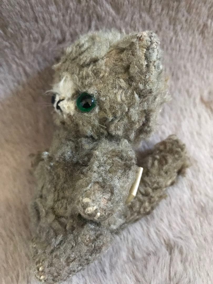 テディベア　加茂美智子　グレー　猫　ぬいぐるみ　テディベア 作家　kamo