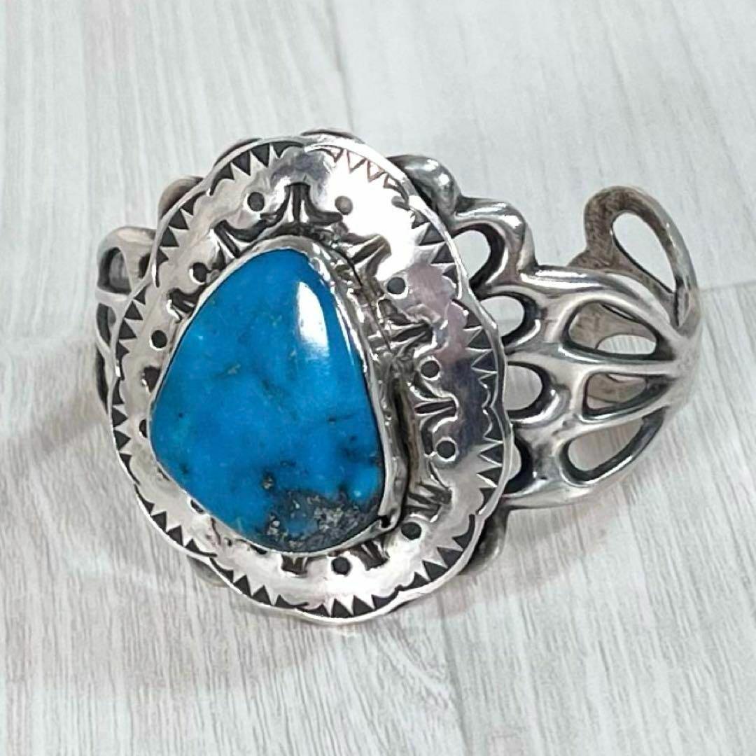 【良品】ナバホ族　バングル　ターコイズ　F.L. BEGAY作　シルバー925