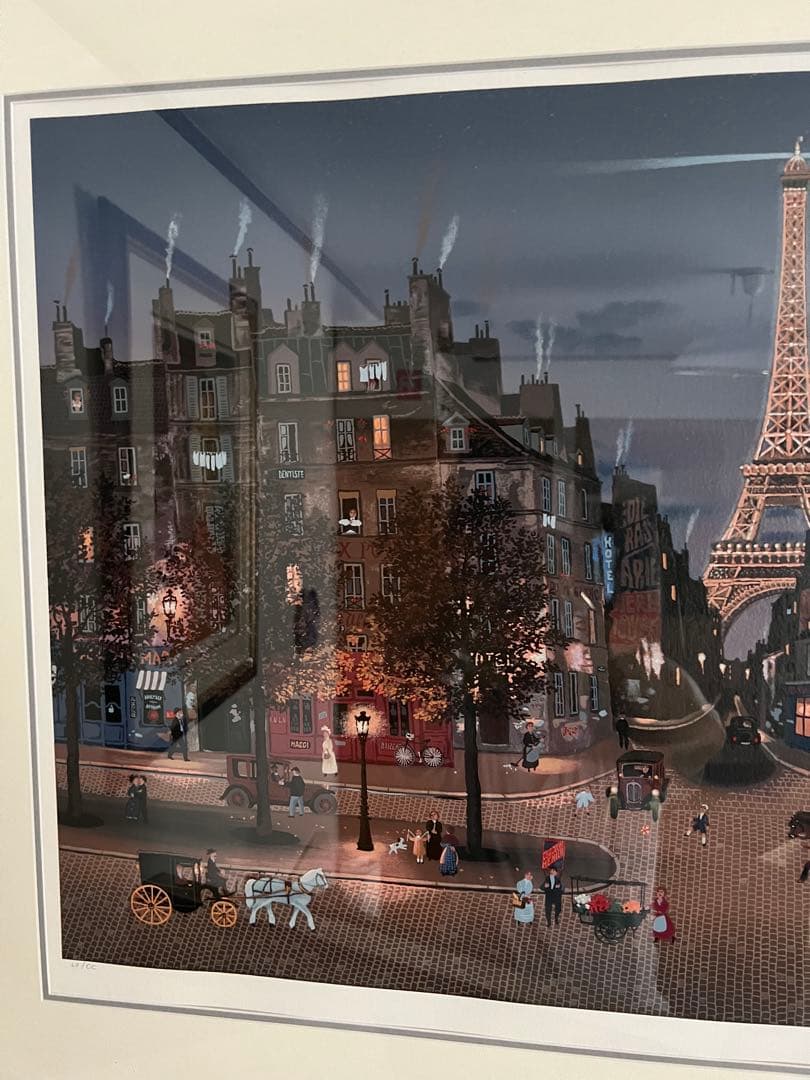 ミッシェル・ドラクロワ　エッフェル塔の灯り シルクスクリーン