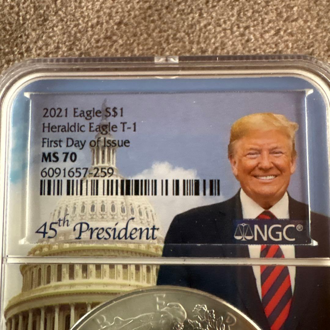 トランプ銀貨 2020年 PCGS MS70 2021年NGC MS70 2枚