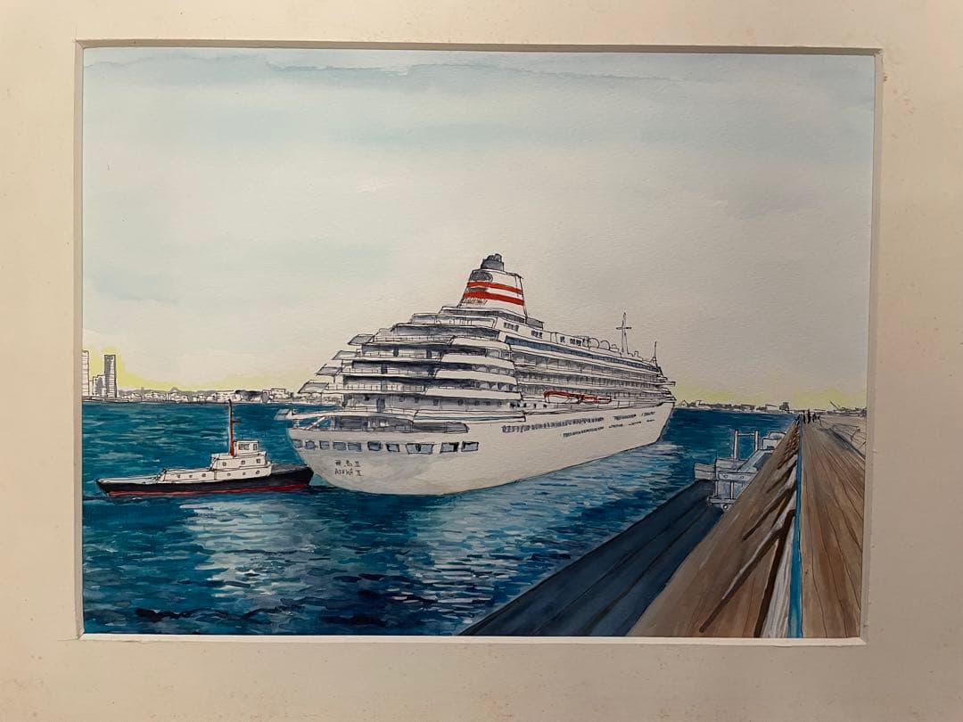 F6 横浜大さん橋から見た、飛鳥Ⅱ