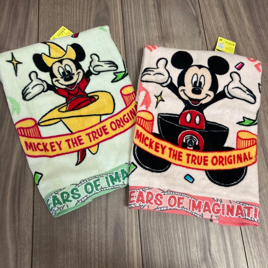【新品 タグ付】 ミッキーマウス 90周年 タオル 2枚セット