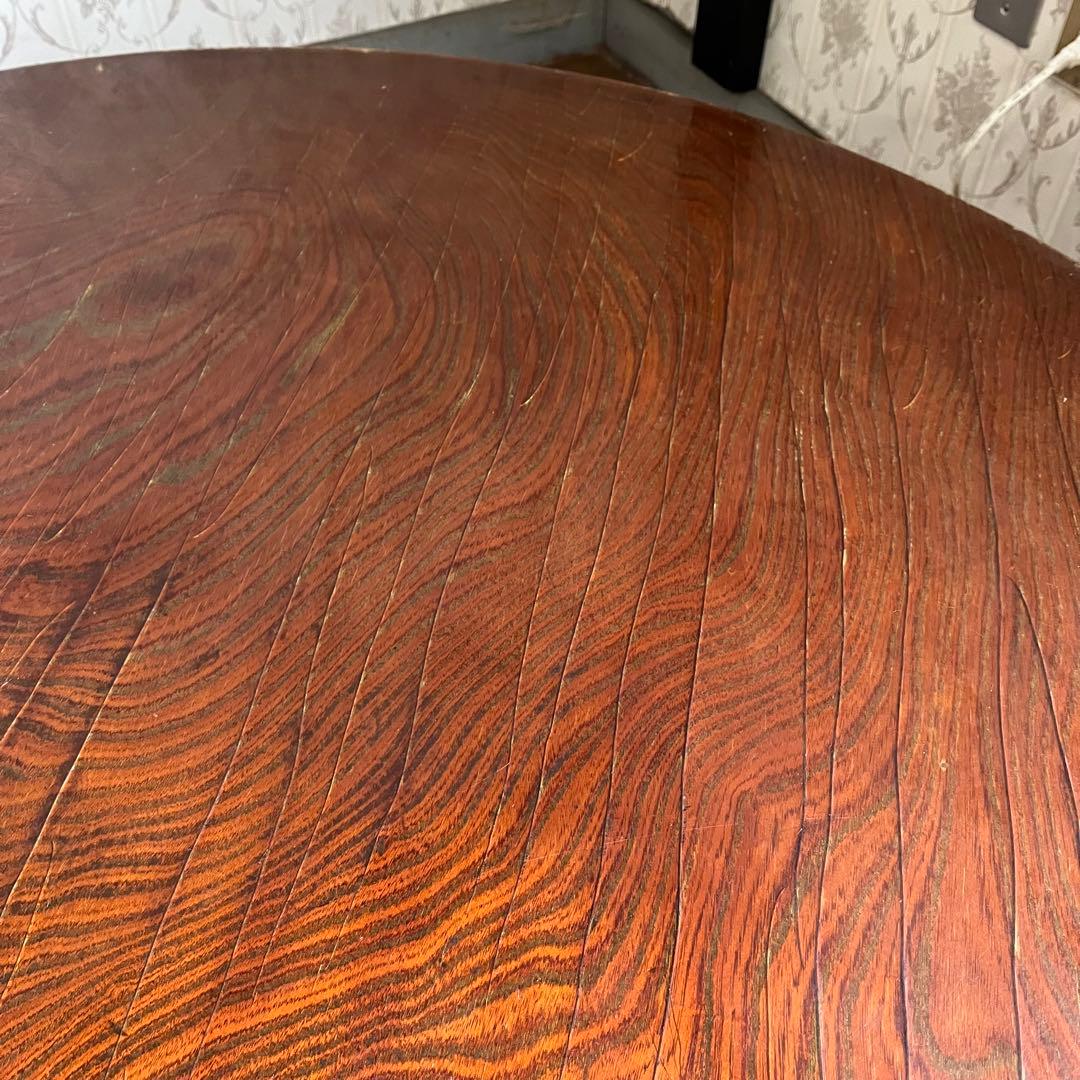 【アンティーク】木製 折り畳み座卓 センターテーブル ちゃぶ台 円卓 古家具