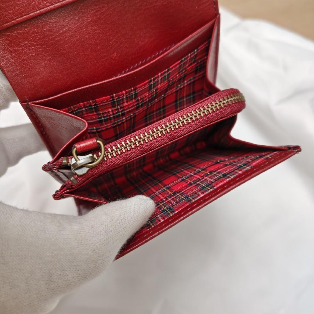 未使用級　ゆべしさん　dakota ２つ折り財布トゥリパーノ　赤