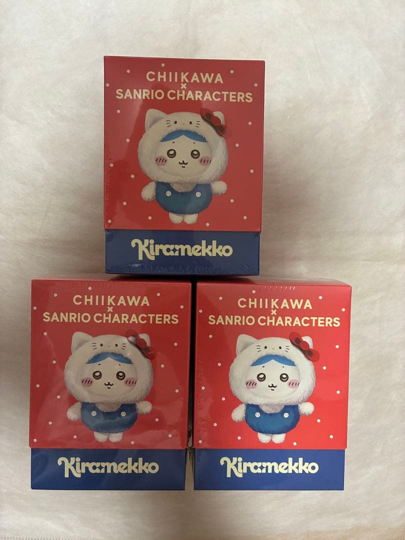 ちいかわ×サンリオキャラクターズ Kiramekkoマスコット ぬいぐるみ X3