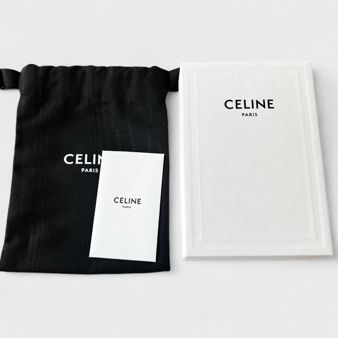 現行モデル 美品 セリーヌ コンパクトウォレット 三つ折り財布 セーズ ブラック