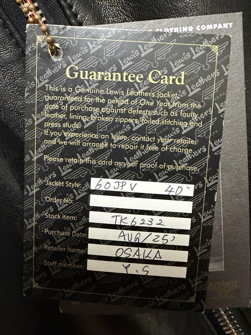 Lewis Leatherルイスレザー CORSAIR コルセア ライダース