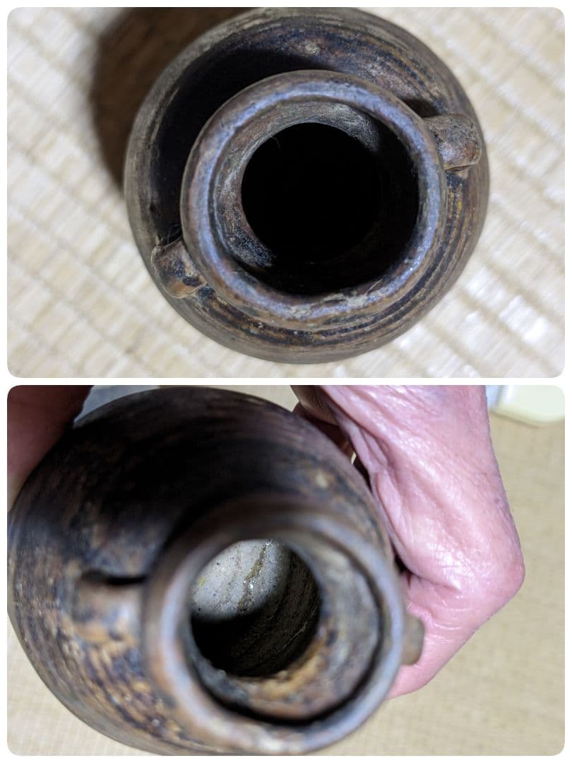 ♦中国 古玩 古陶磁 双耳瓶 アンティーク 骨董品