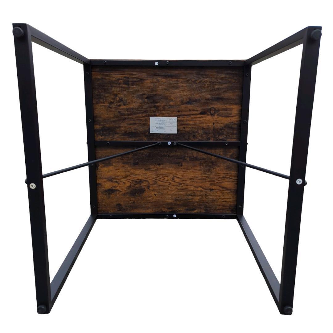 【送料無料】ニトリ　テーブル＆チェア　ユーズド加工木目調