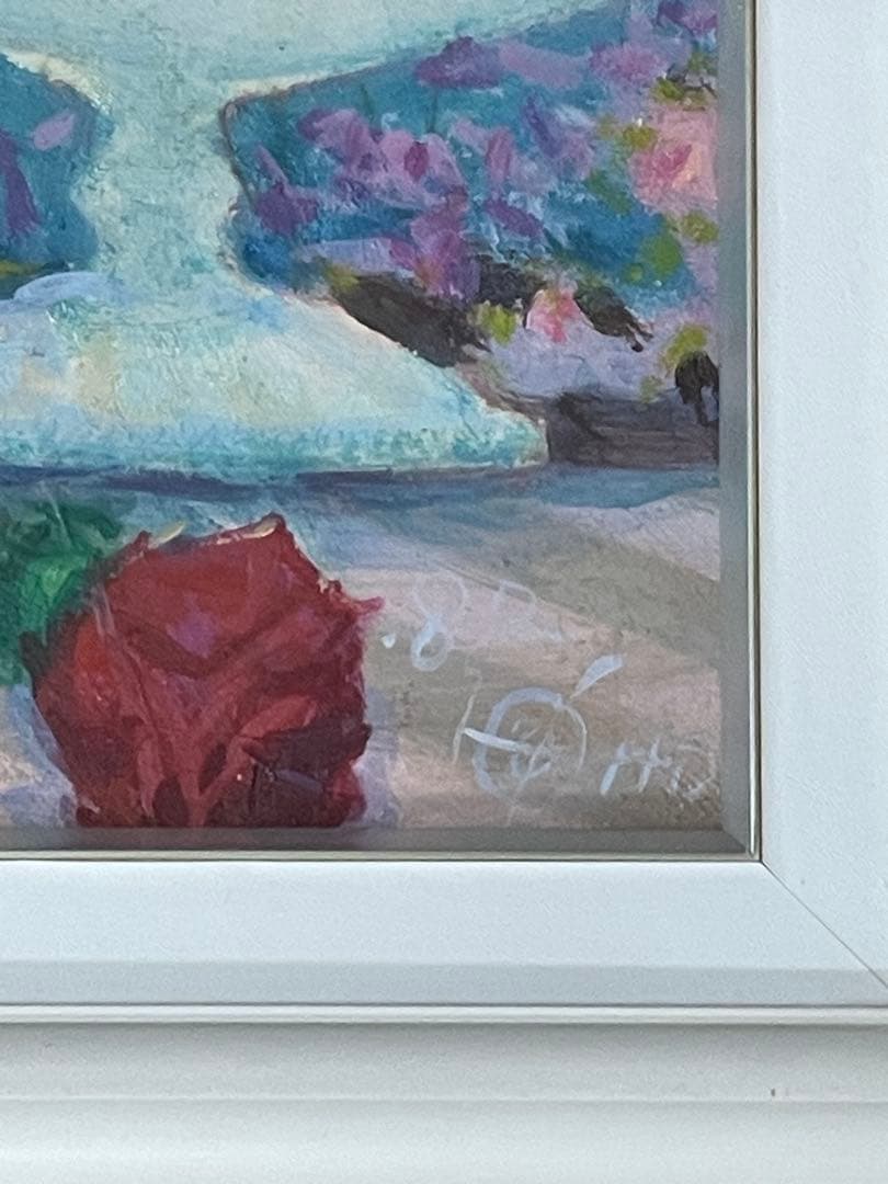 真筆　阿部乙人 時計台　果物　花の油彩画 直筆サイン入り