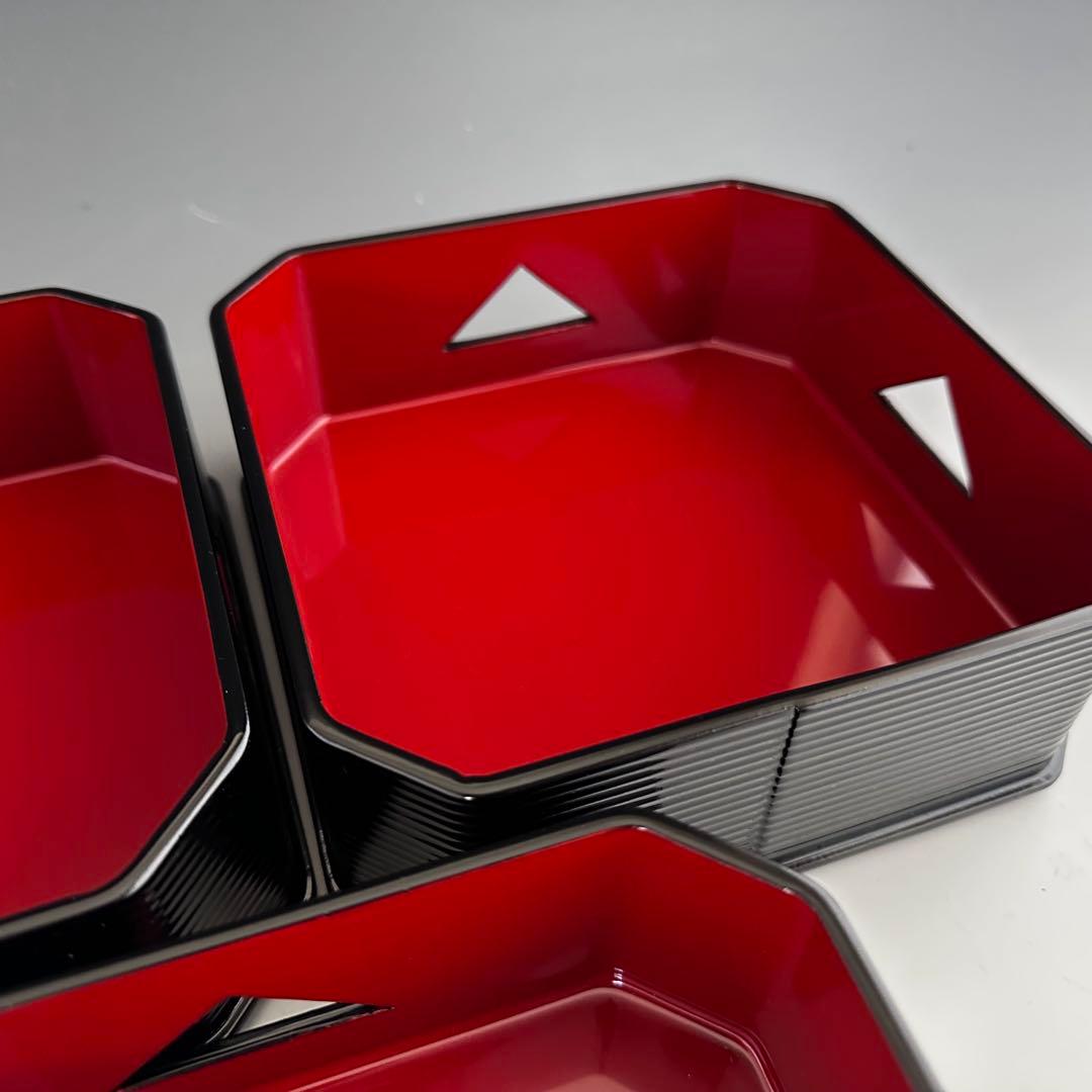 茶道具　即中斎好写　鱗透　五重　縁高　菓子器　熊谷秀穂　共箱　漆器　濃茶　茶事