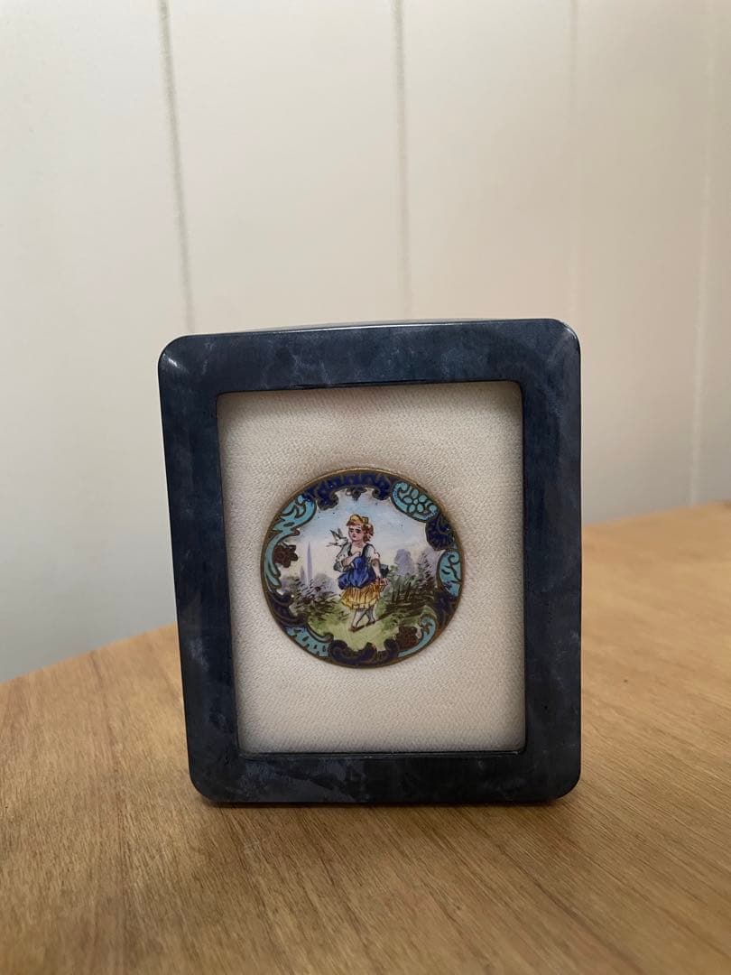 ⬇️【希少】アンティーク エナメル手書き　ボタン