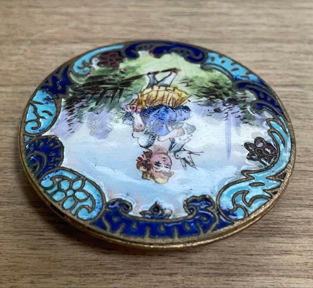 ⬇️【希少】アンティーク エナメル手書き　ボタン