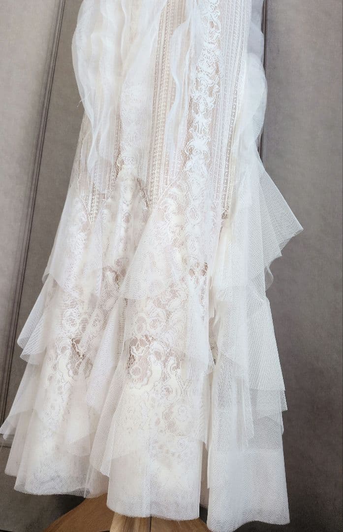 【BCBGMAXAZRIA】レースとチュールが素敵な美シルエット ロングドレス☆