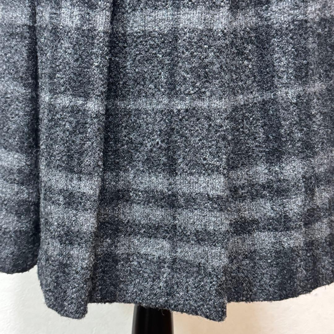 バーバリー ロンドン アルパカブレンド チェック柄 プリーツ スカート 42