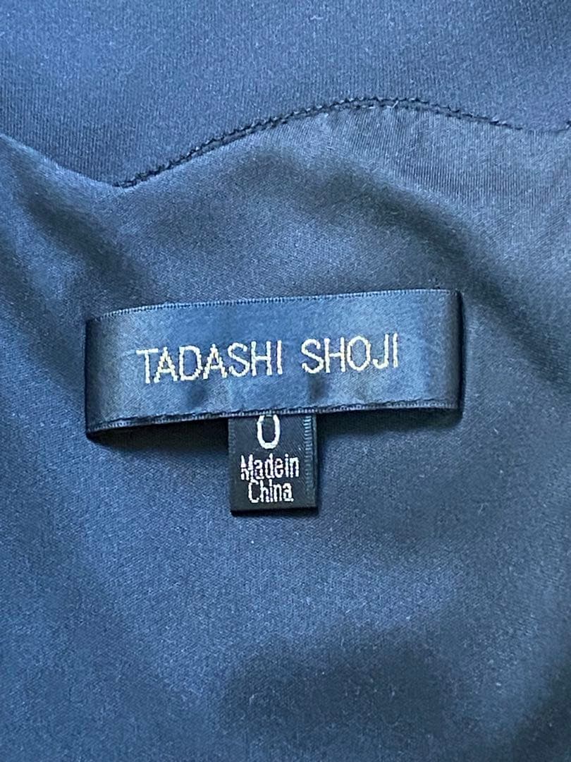 【TADASHI SHOJI】 レース装飾付きブラックタイトドレス