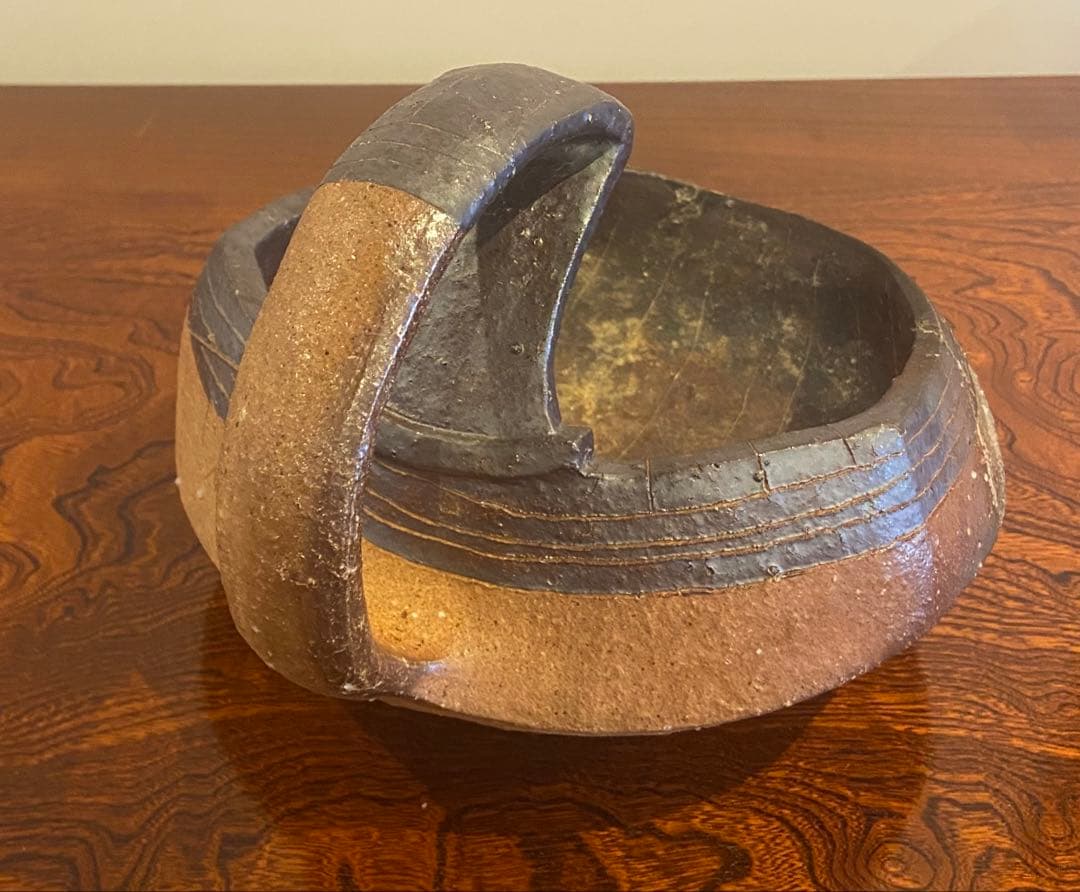 伊賀焼　小島憲二作　手付鉢　M242