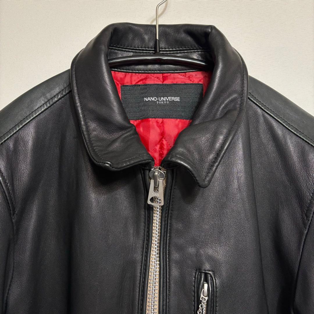 nano universe 羊革 ラムレザー シングルライダース L