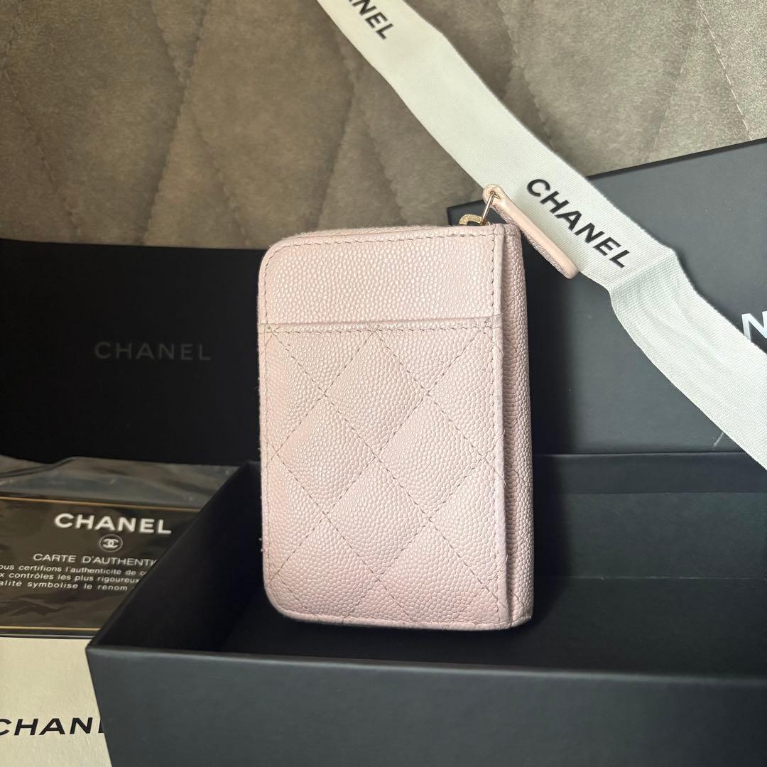 CHANEL シャネル キャビアスキン マトラッセ フラグメントケース ピンク