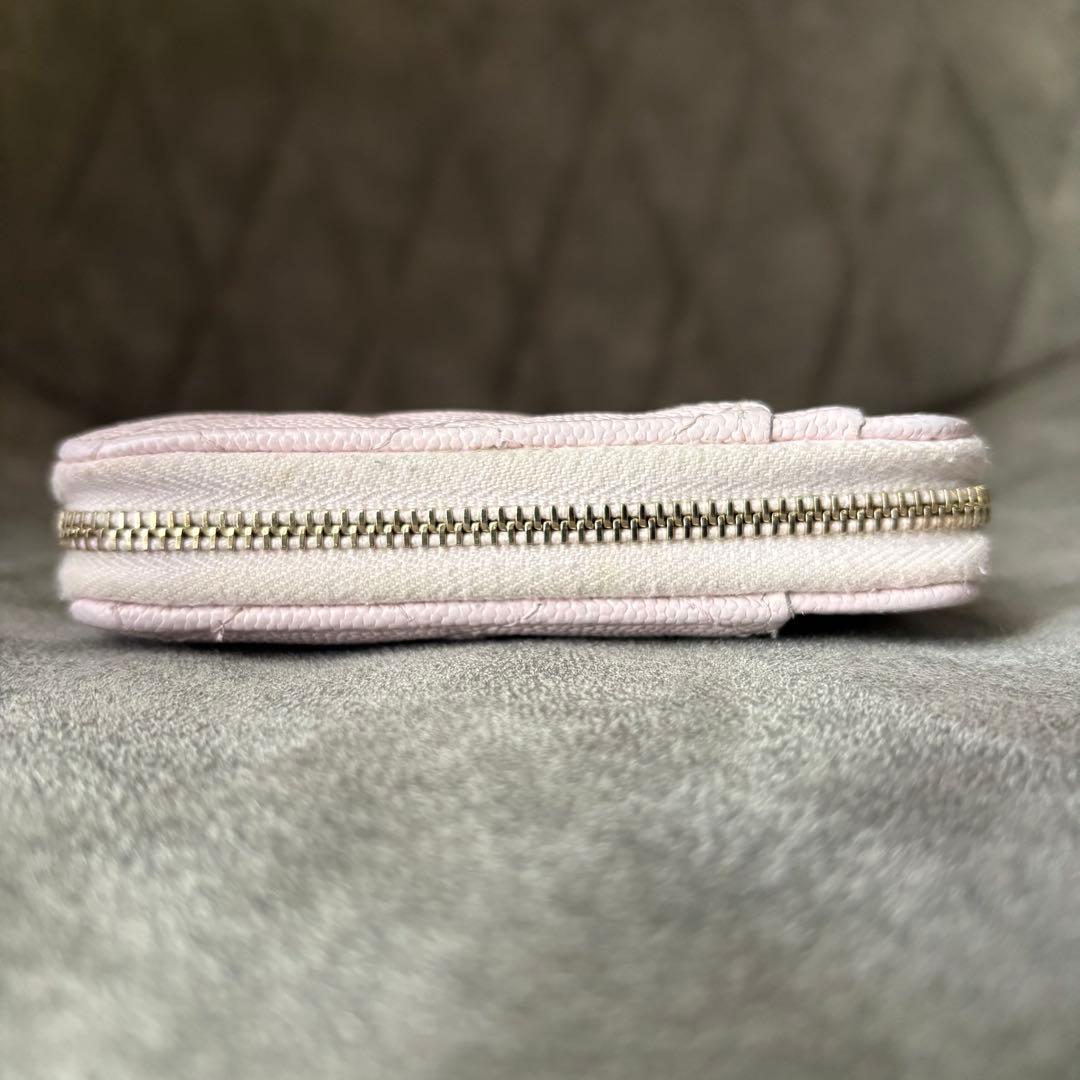 CHANEL シャネル キャビアスキン マトラッセ フラグメントケース ピンク