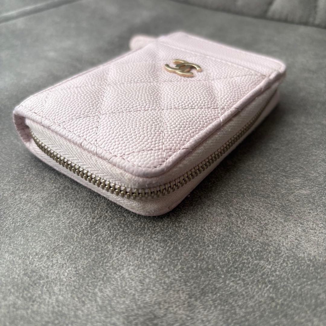 CHANEL シャネル キャビアスキン マトラッセ フラグメントケース ピンク