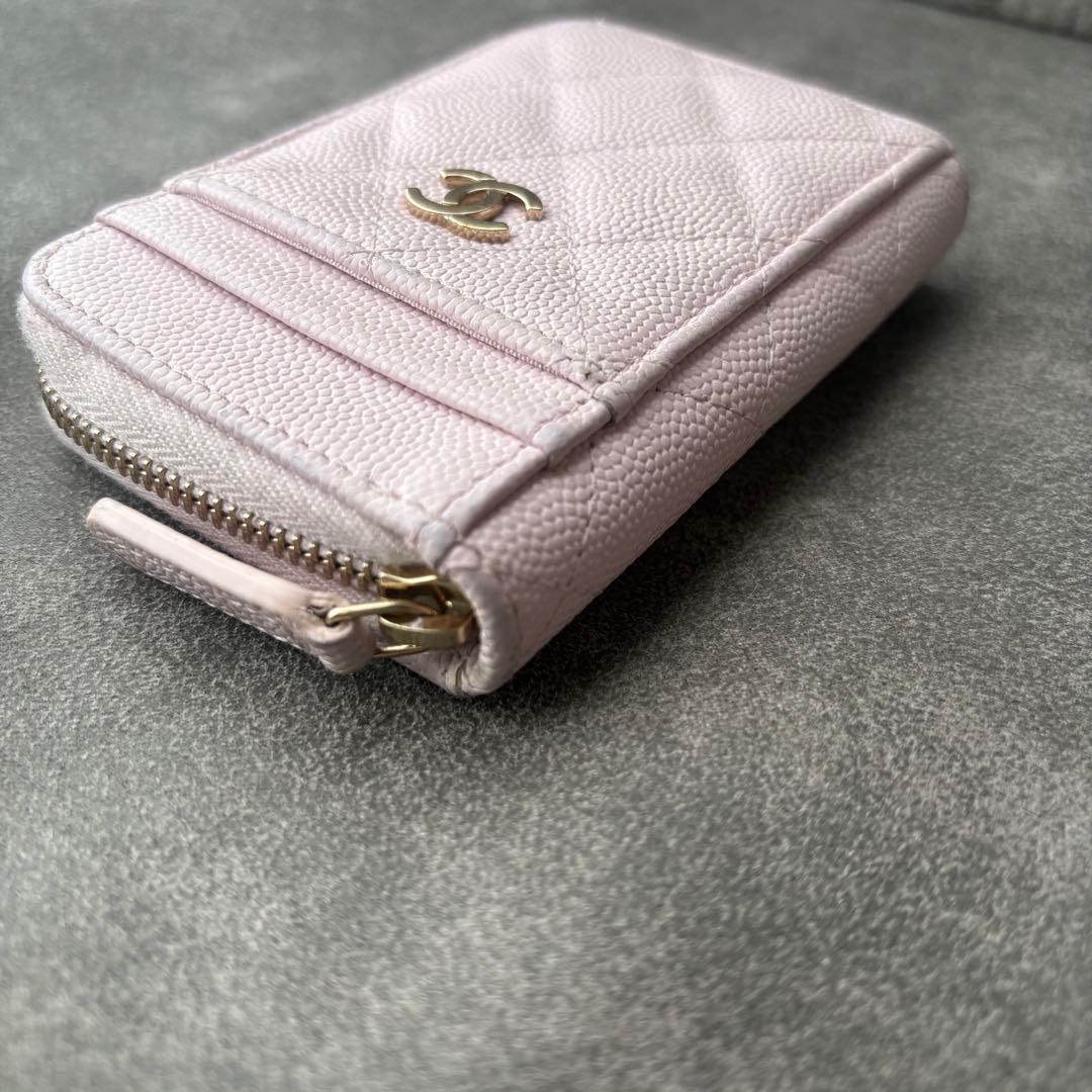 CHANEL シャネル キャビアスキン マトラッセ フラグメントケース ピンク