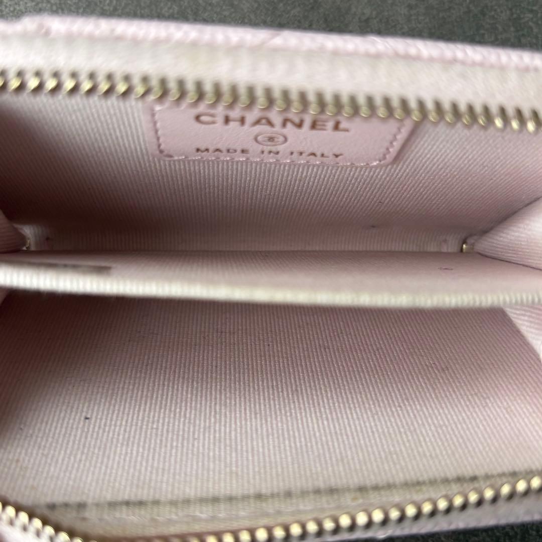 CHANEL シャネル キャビアスキン マトラッセ フラグメントケース ピンク