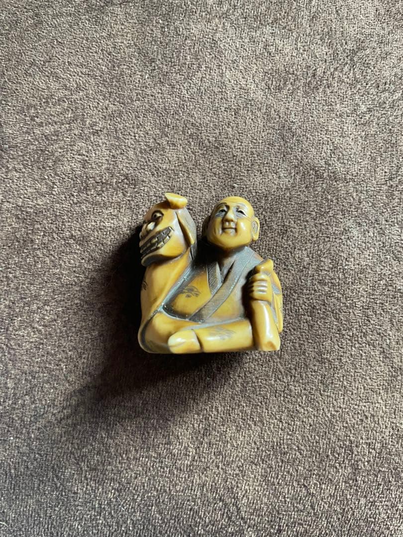 ⚫️新年セール⚫️コメント参照⚫️ 根付 牙 骨等 天然素材 獅子舞 正友銘