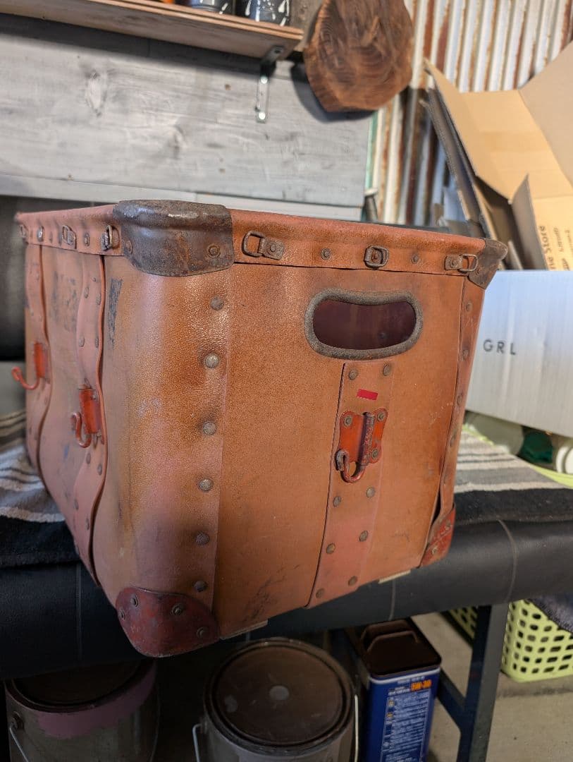 ボテ箱　希少　昭和レトロ　カブ荷台　アンティーク収納ボックス　バイクカゴ