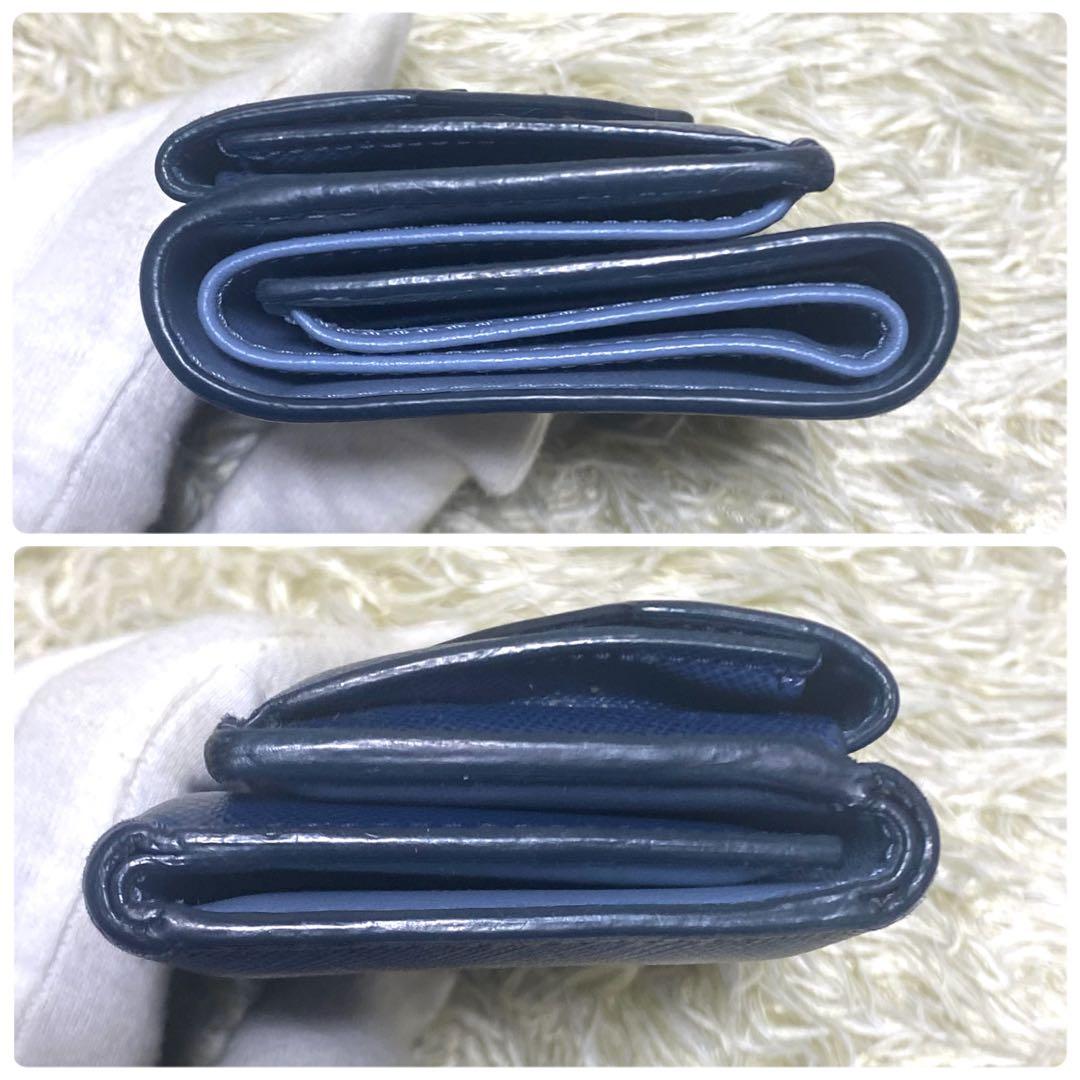 美品✨ PRADA プラダ 三つ折り財布 リボン サフィアーノ ミニレター