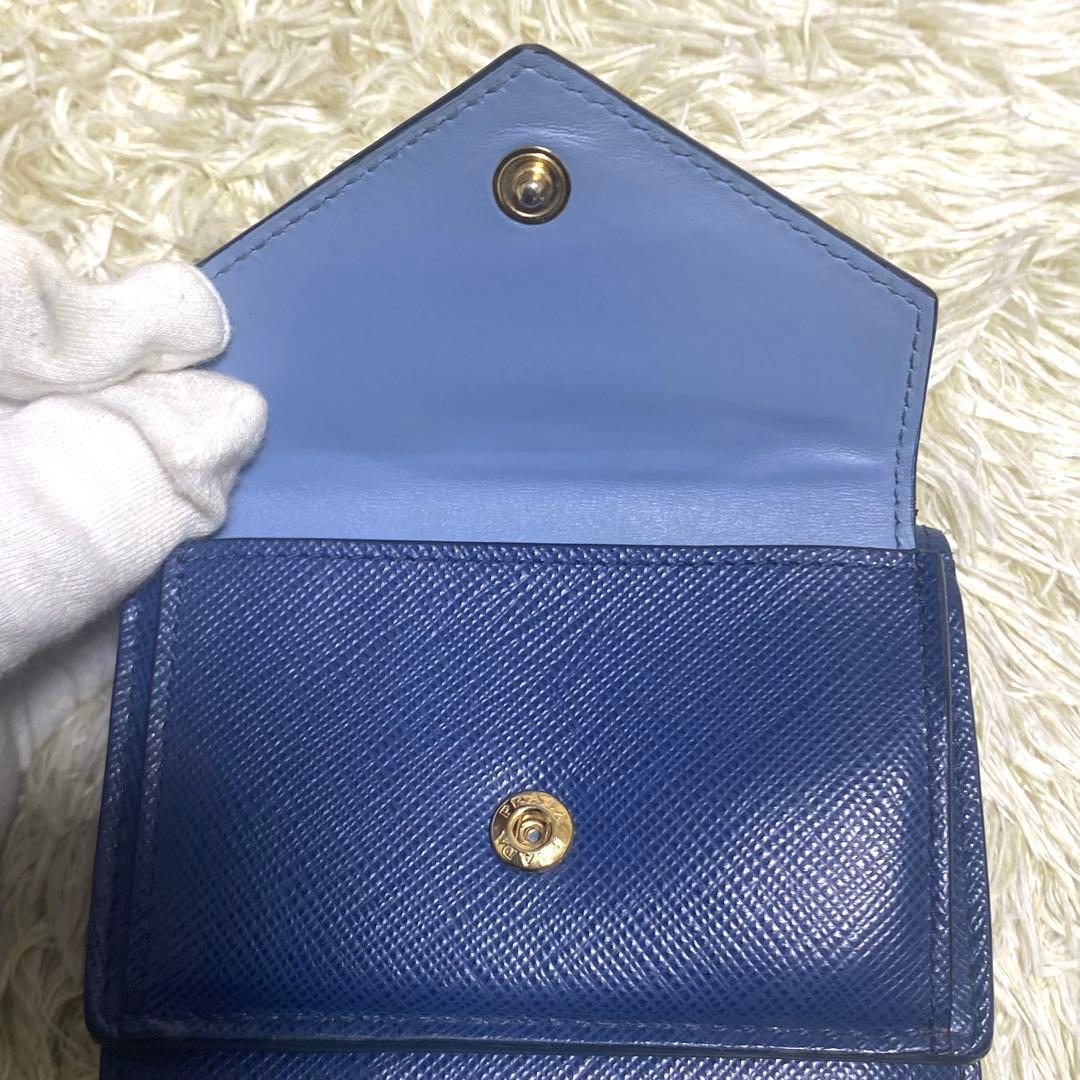 美品✨ PRADA プラダ 三つ折り財布 リボン サフィアーノ ミニレター