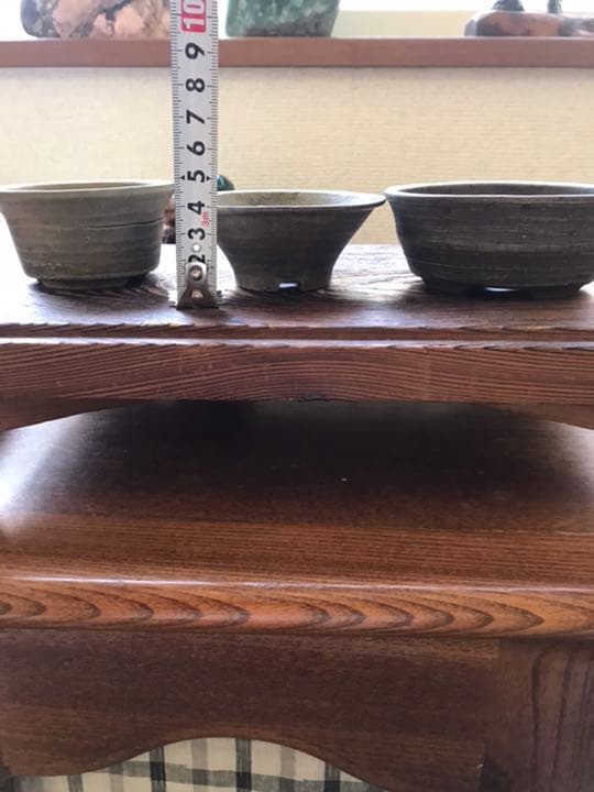 盆栽鉢　時代ミニ盆栽鉢小品常滑名工盆栽鉢服部3点山野草サボテン多肉植物