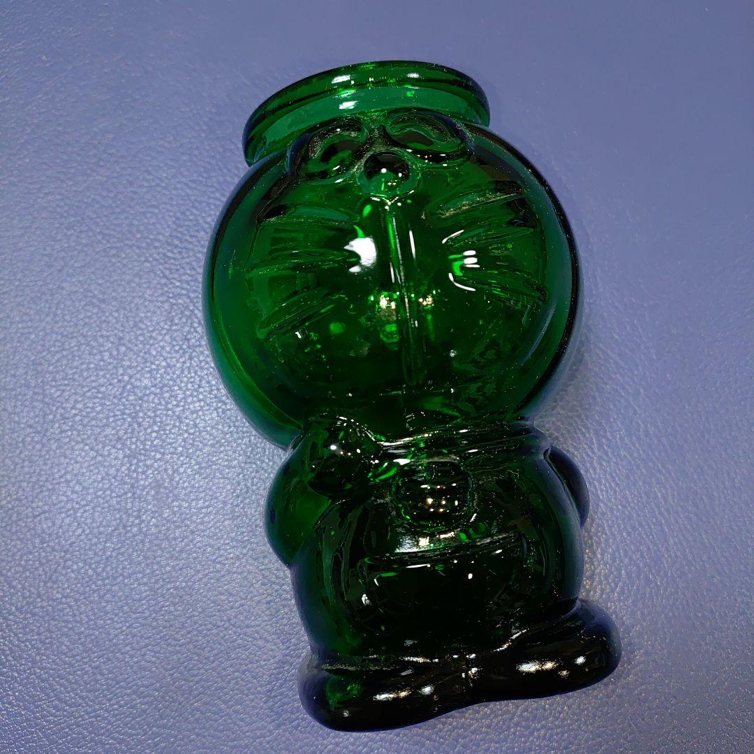 ドラえもん 藤子小学館テレビ朝日日本ガラスびん協会　深緑　蓋無し　ガラス