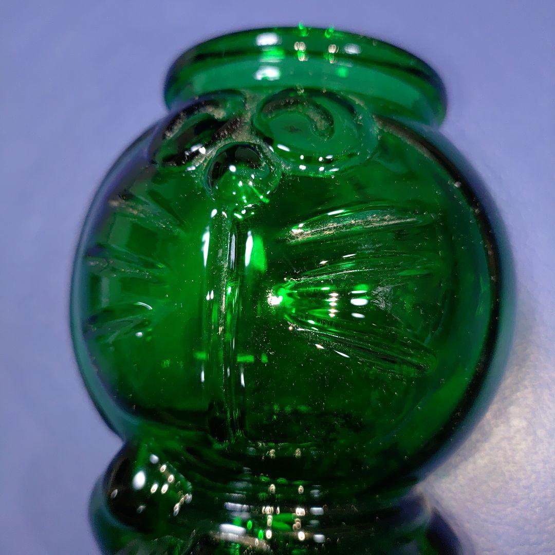 ドラえもん 藤子小学館テレビ朝日日本ガラスびん協会　深緑　蓋無し　ガラス