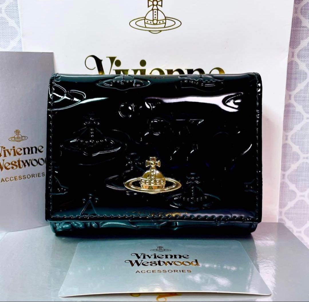 【大人気✨️ショッパー付】新品 Vivienne Westwoodエナメル黒