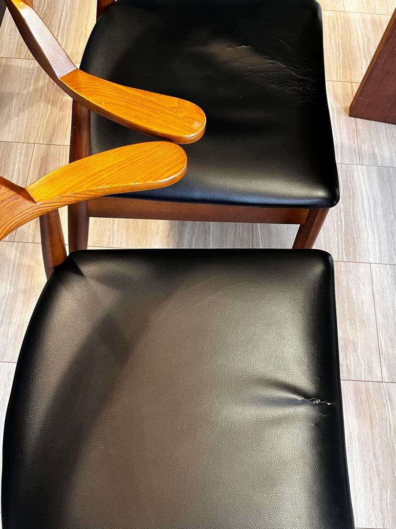 モダンウッド長方形ダイニングテーブル　椅子セット