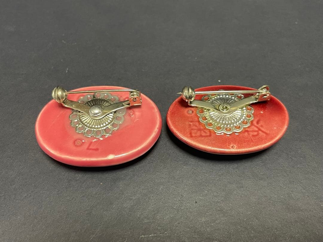 ブローチ 九谷焼 アンティーク ヴィンテージ 昭和レトロ