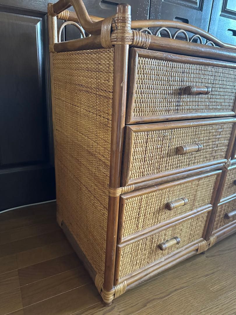 ラタン製チェスト　 8引き出し