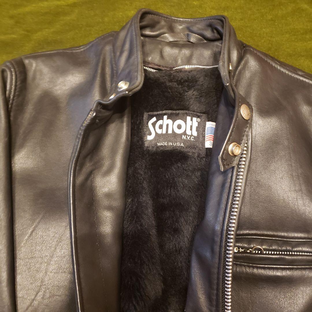 Schott ブラック レザー ジャケット