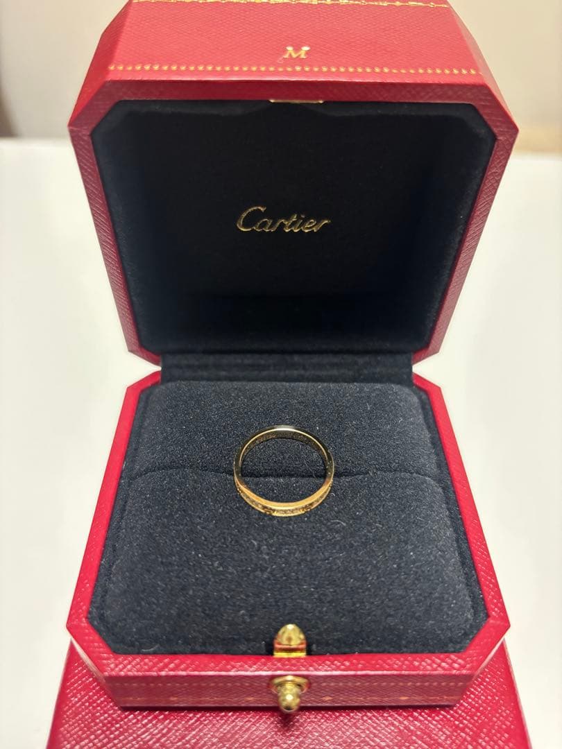 カルティエ ラブリング ミニ パヴェ ダイヤ イエローゴールド 50